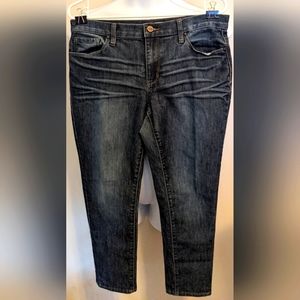 EUC Women's DKNY Dark Wash Skinny Leg Button Fly 5 Pocket Jean Size 10